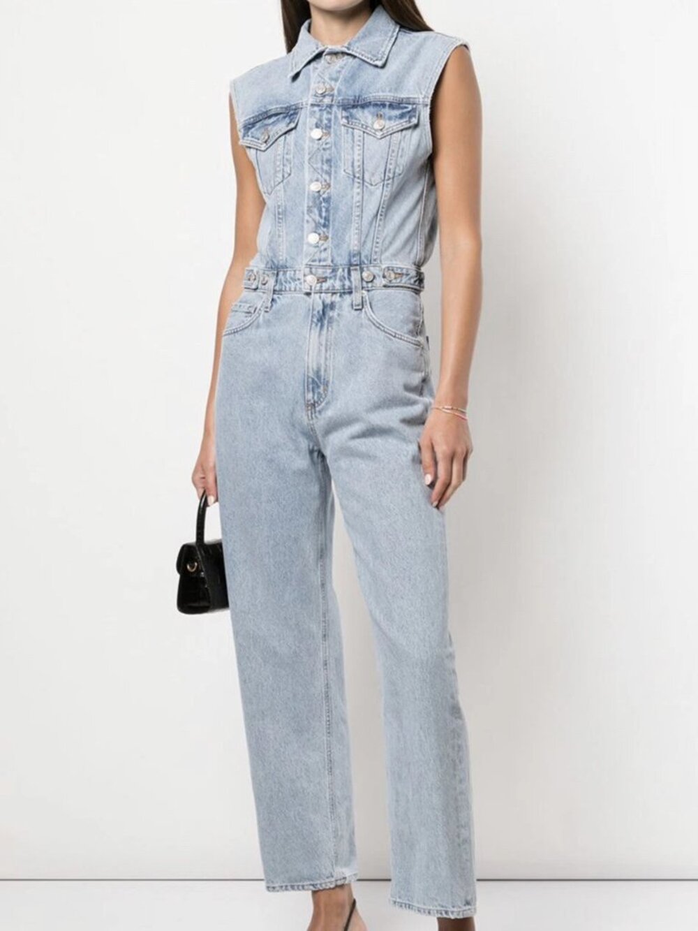 AGOLDE Blanca Sleeveless Denim Jumpsuit